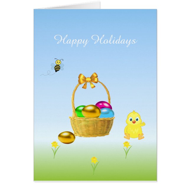 Helgdagar för flerfärgade Påskägg Hälsningskort (Framsidan)