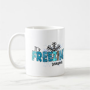 Helgdagar för frysning av Kallet Snöflingor Winter Kaffemugg