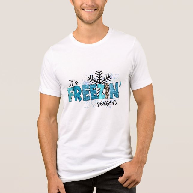 Helgdagar för frysning av Kallet Snöflingor Winter T Shirt (Framsida)