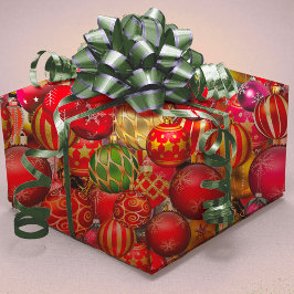 helgdagar för julprydnader i elegant röd guld presentpapper