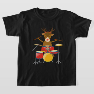 Helgdagar för julrummer Reindeer Drum Set T Shirt