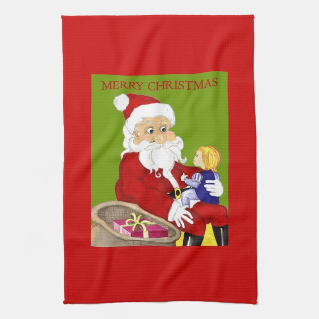 Helgdagar för jultomten Kitchen Towel Kökshandduk (Vertikal)
