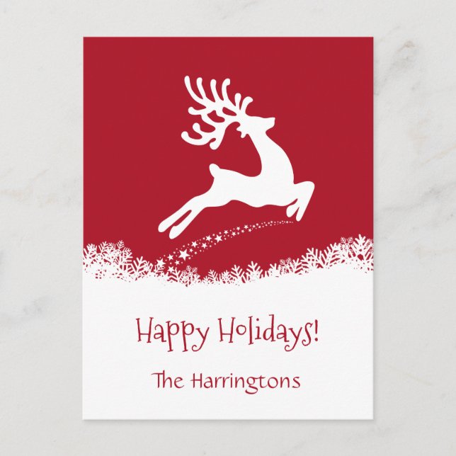 Helgdagar för Jumpning av Hjort-anpassningsbar-vyk Helg Vykort (Framsida)