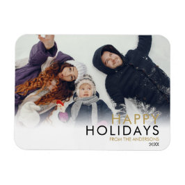 Helgdagar för Modern Simple Family Photo jul Magnet