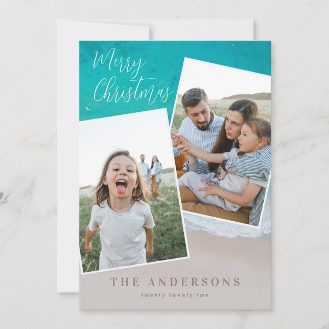 Helgdagar för moderna multifoto-strandschristmas (Framsida)