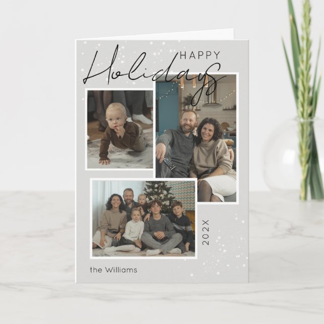 Helgdagar för snyggt och minimalistiska foton helgkort (Framsida)