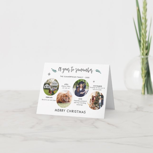 Helgdagar för tidslinjen god jul Foton Kort (Framsida)