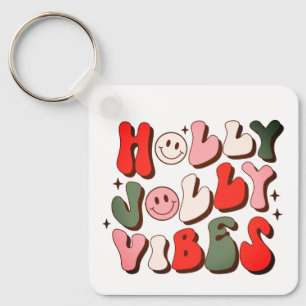 Helgdagar för Trendiget Retro jul Holly Jolly Vibe Nyckelring