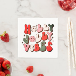 Helgdagar för Trendiget Retro jul Holly Jolly Vibe Pappersservett