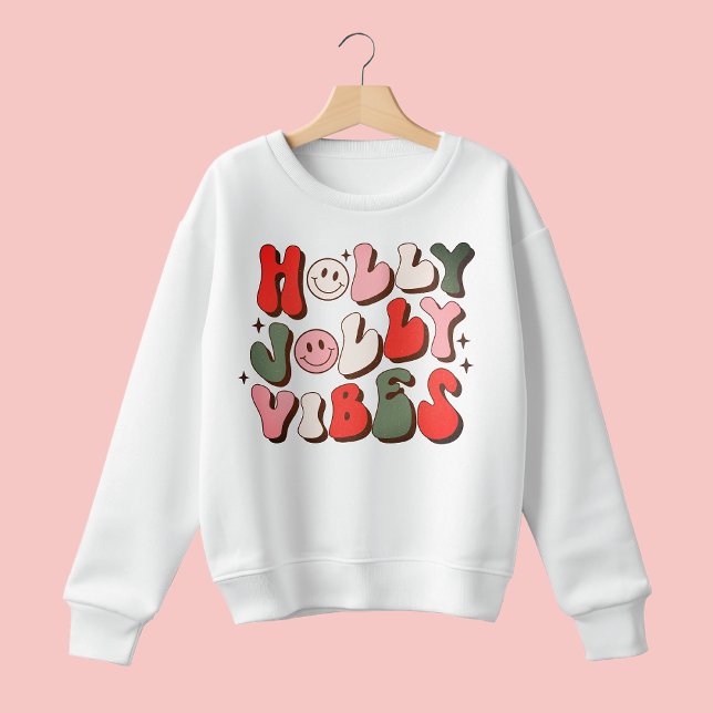 Helgdagar för Trendiget Retro jul Holly Jolly Vibe T Shirt (Skapare uppladdad)