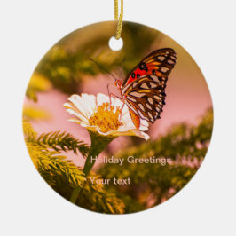 Helgdagar i Tropikernor, fjäril och Julgran Julgransprydnad Keramik