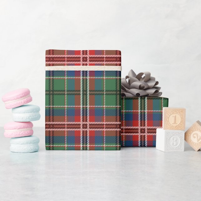 Helgdagar Klan MacCulloch Tartan Play Rustic Presentpapper (Baby Shower)