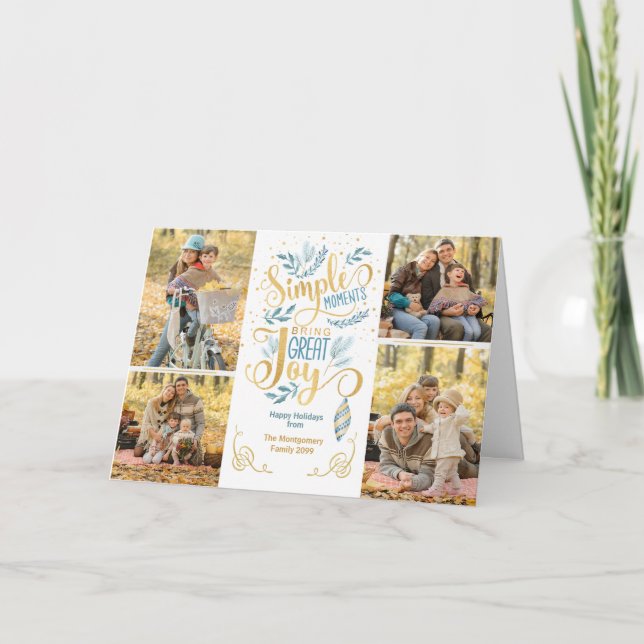 Helgdagar med enkla motioner ger Underbart joy Blu Helgkort (Framsida)