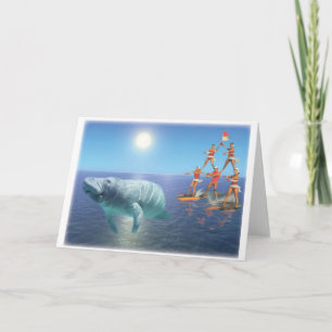 Helgdagar med manateen helgkort