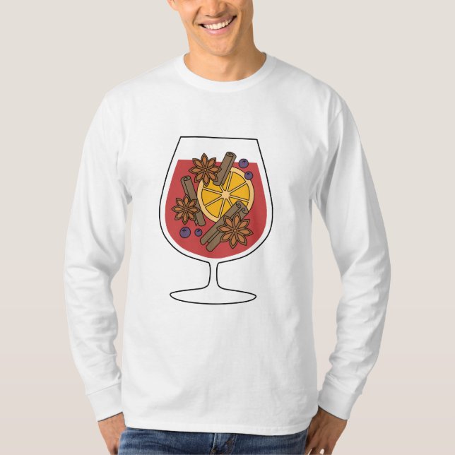 Helgdagar med rödmullad vin kryddcocktail t shirt (Framsida)