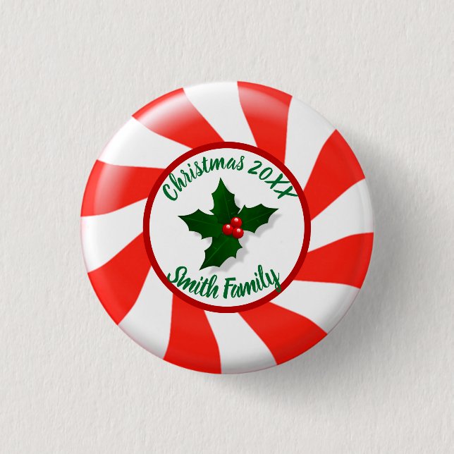 Helgdagar Mint Candy Anpassningsbar Knapp (Framsida)