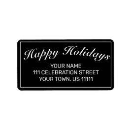 Helgdagar Modern Minimalist Black White Adress Adressetikett