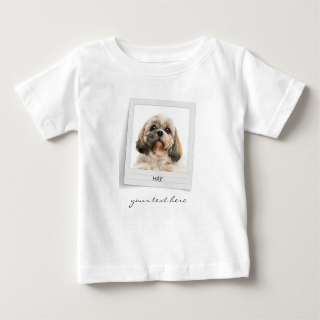 Helgdagar Pet Birthday Photo Ram Personlig T Shirt (Framsida)