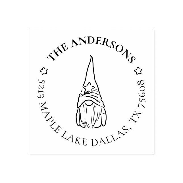 Helgdagar Returadress av jultomfamilj Stämpel (Tryck)