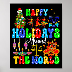Helgdagar runt om i världen Xmas Hanukkah Kwanzaa Poster