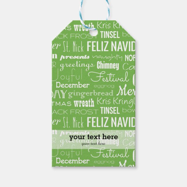 Helgdagar Säsongstypografi Presentetikett (Framsidan)