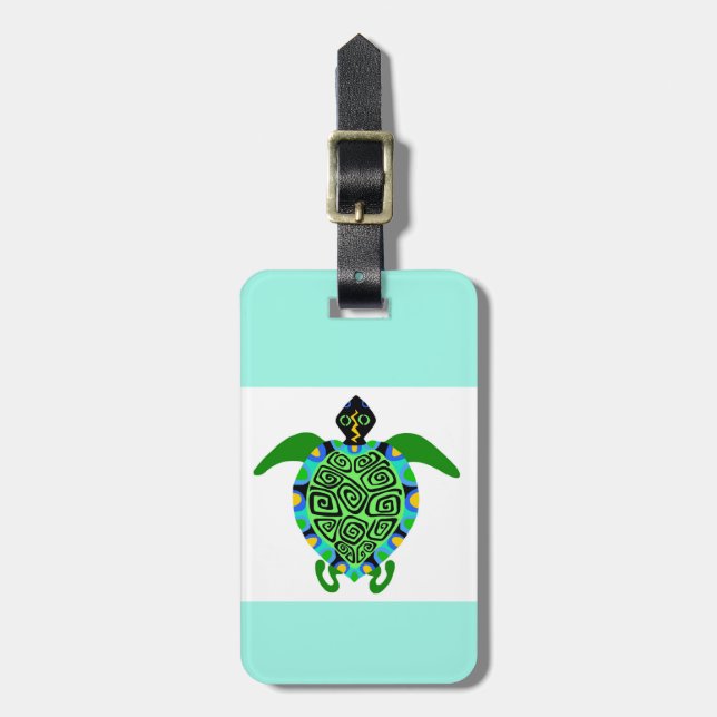 Helgdagar - Sea TURTLE - Conservation - Aqua Bagagebricka (Vertikal Framsida)