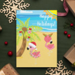 Helgdagar Tropical Beach Flamingo-jul Vykort<br><div class="desc">Den här designen har skapats med digitalteknik. Det kan vara personlig genom att klicka på anpassningsknappen och ändra fotot, färg, lägga till namn, initialer eller ord. Kontakta mig på colorflowcreations@gmail.com om du vill ha denna design på en annan produkt. Köp min ursprungliga abstrakt-akrylmålning för försäljning på www.etsy.com/shop/colorflowart. Visa fler av...</div>