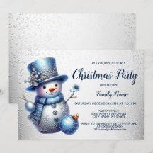 Helgdagar vid Eleganten Party i snögubbe, julafton