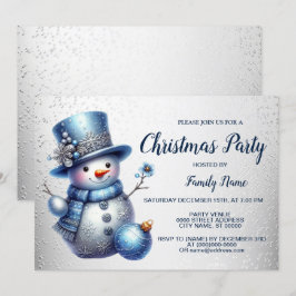 Helgdagar vid Eleganten Party i snögubbe, julafton Inbjudningar