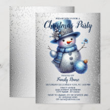 Helgdagar vid Eleganten Party i snögubbe, julafton