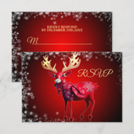 Helgdagar vid jul Party Red Reindeer Vinter OSA Kort