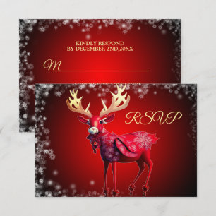 Helgdagar vid jul Party Red Reindeer Vinter OSA Kort