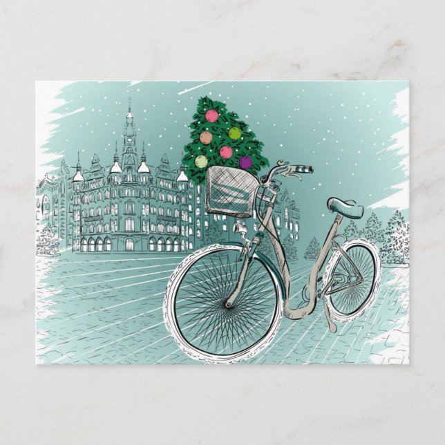 Helgdagar vykort med Helgdagar Träd (Framsida)