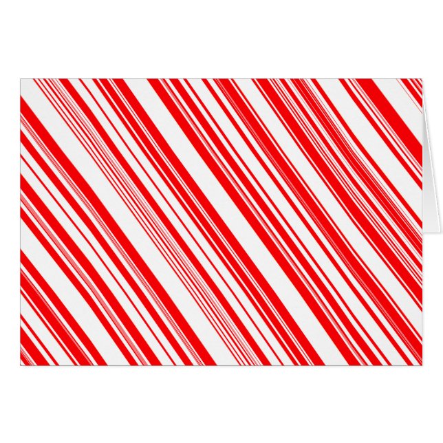 Helgdagarna Candy cane Red White Rand OBS Kort (Framsidan Horizontal)