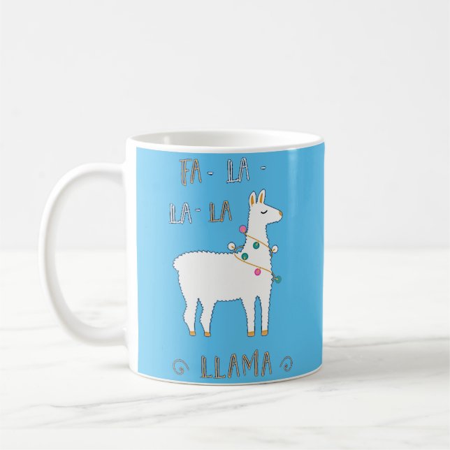 Helgdagarna Cute Fa-La-La Llama, julafton Kaffemugg (Vänster)