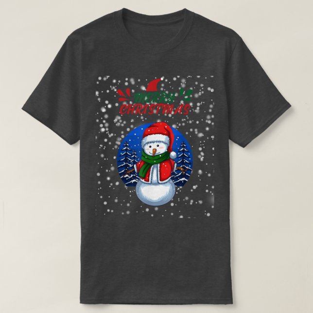 Helgdagarna god jul Snögubbe Snö T Shirt (Design framsida)