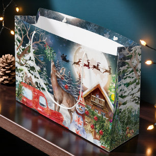 Helgdagarna Jul Red Lastbil Santa Rustic Winter