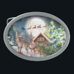 Helgdagarna Jul Red Lastbil Santa Rustic Winter<br><div class="desc">Helgdagarna Bälte Buckles vid julvintern Red Lastbil Santa Rustic har en rustik vinterdesign med röd lastbil,  snögubbe,  renar,  hytt,  Julgran och tomten. Designad av Evco Helgdagars www.zazzle.com/store/evcoholidays</div>