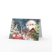 Helgdagarna Jul Red Lastbil Santa Rustic Winter