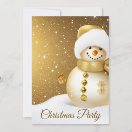 Helgdagarna Party i jul Golden Snögubbe Snöflingor Inbjudningar