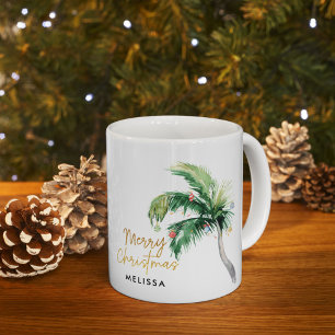 Helgdagarna personlig Handflatan Träd vid God jul Kaffemugg