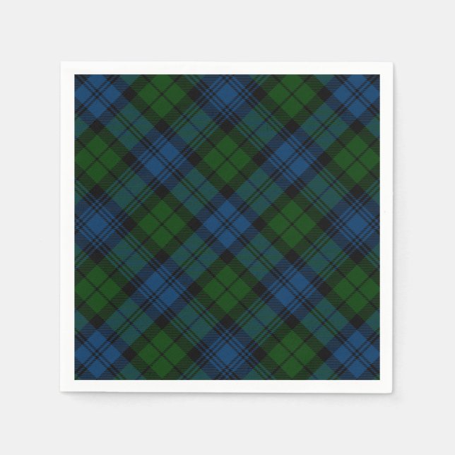 Helgdagarna Rustic Tartan Papper, Grönt Pappersservett (Framsidan)