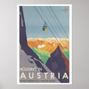 Helgdagarna vintage resor i Österrike Poster