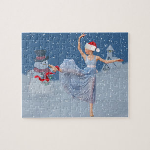 Helgdagbalettfantasi, Ballerina och snögubbe Pussel