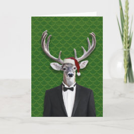 Helgdagbock i den Santa hatten och smokingen Helgkort