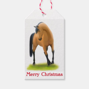 Helgdaghästjuletiketter Presentetikett