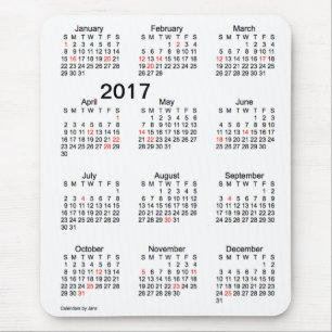 Helgdagkalender för stort tryck 2017 av Janz Musmatta