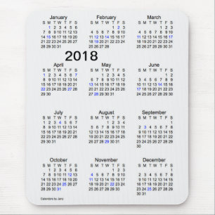 Helgdagkalender för stort tryck 2018 av Janz Musmatta