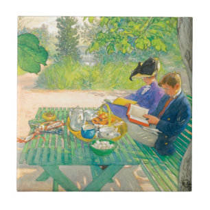 Helgdagläsning av Carl Larsson Kakelplatta