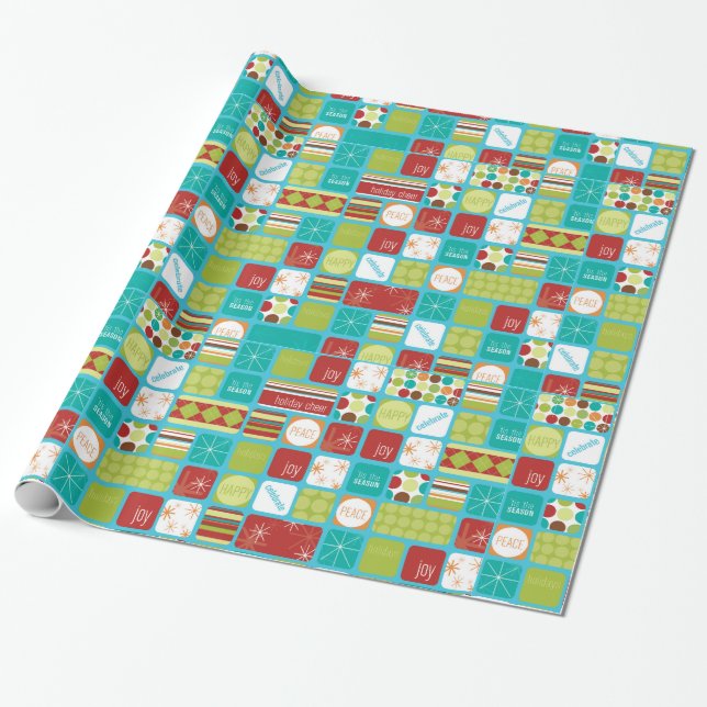 Helgdagmeddelandejul som slår in papper presentpapper (Utrullad)